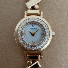 Hermes Faubourg Polka 15mm 18K Rose Gold MOP Diamond Lady's Watch W054184WW00