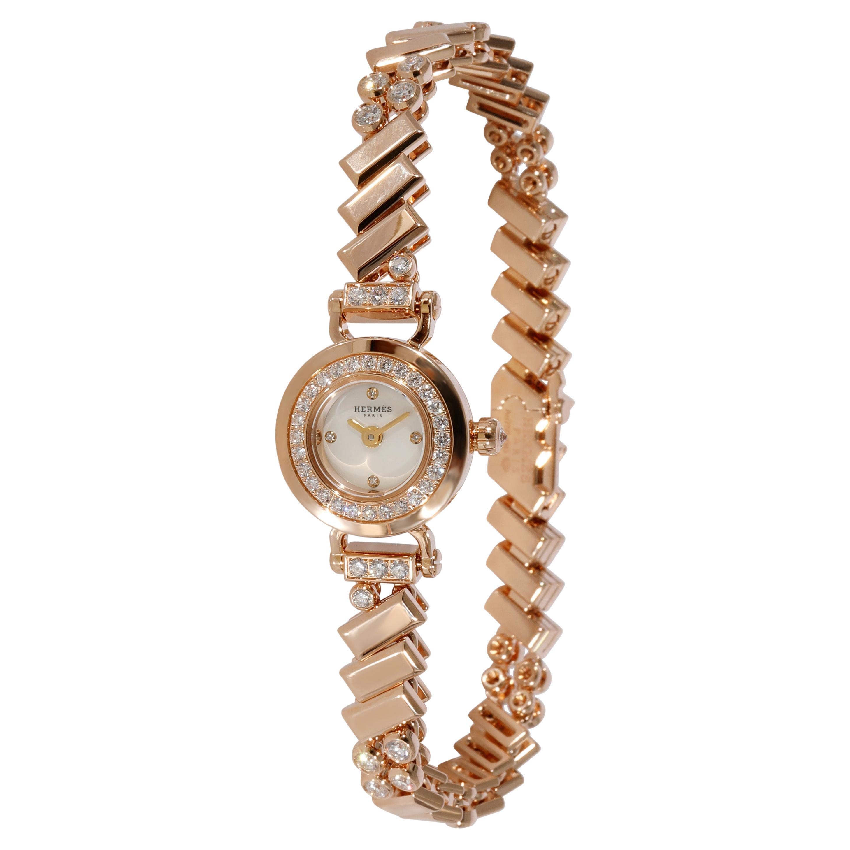 Hermès Faubourg Polka W055926WW00 Women's Watch in Rose Gold