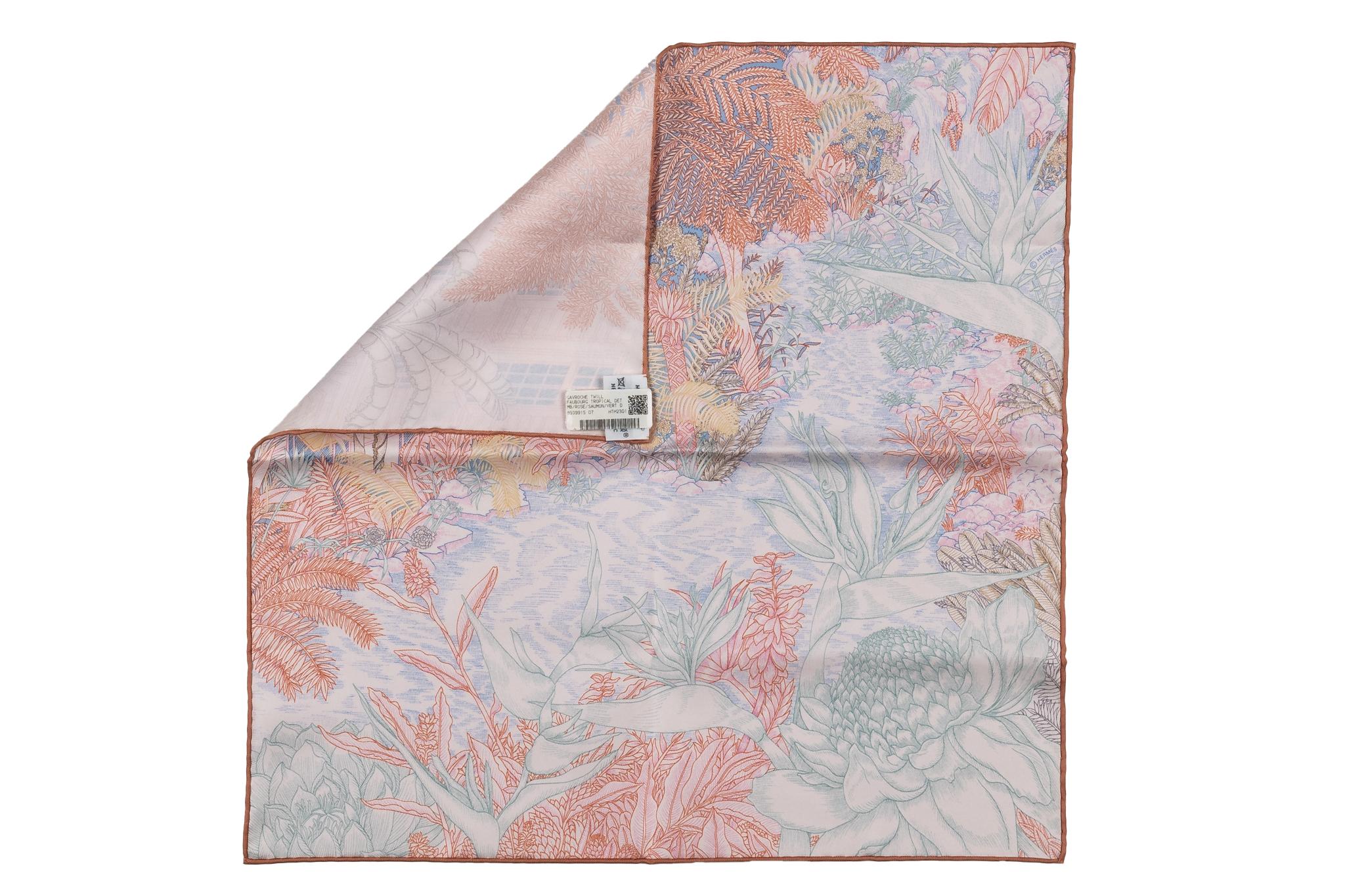 Hermes Faubourg Tropical Gavroche Halstuch im Zustand „Neu“ im Angebot in West Hollywood, CA