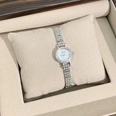 Hermès Faubourg Watch Pavé-set diamonds 18K White Gold mother-of-pearl dial