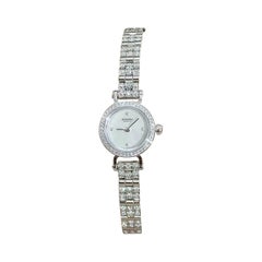 Hermès Faubourg Watch Pavé-set diamonds 18K White Gold mother-of-pearl dial