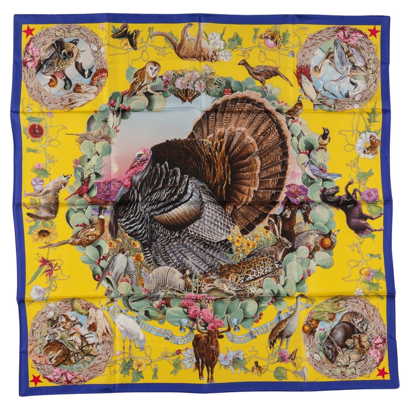 Hermès "Faune et Flore du Texas" Scarf For Sale