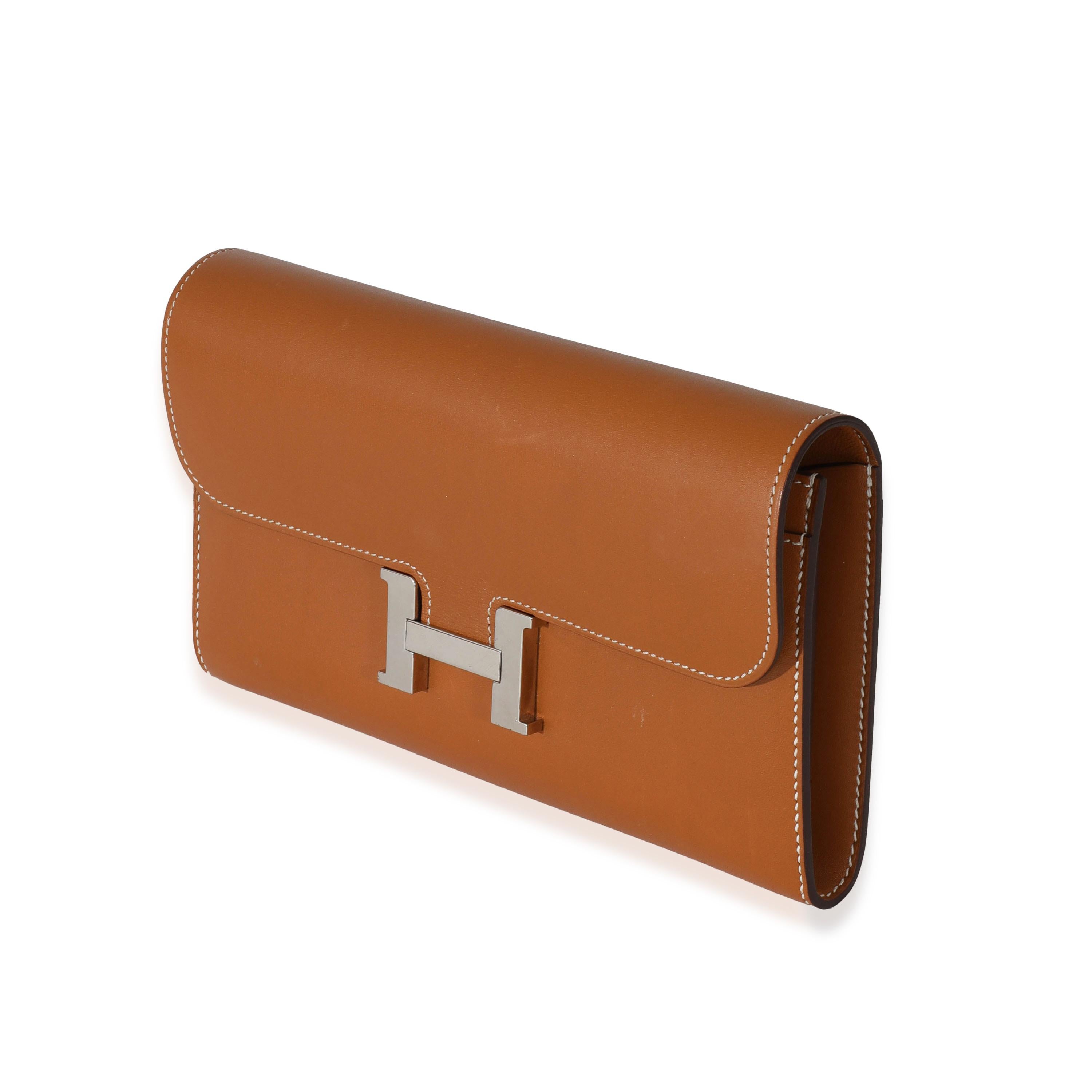 Hermès Fauve Barenia Constance Long Wallet PHW In Excellent Condition In New York, NY