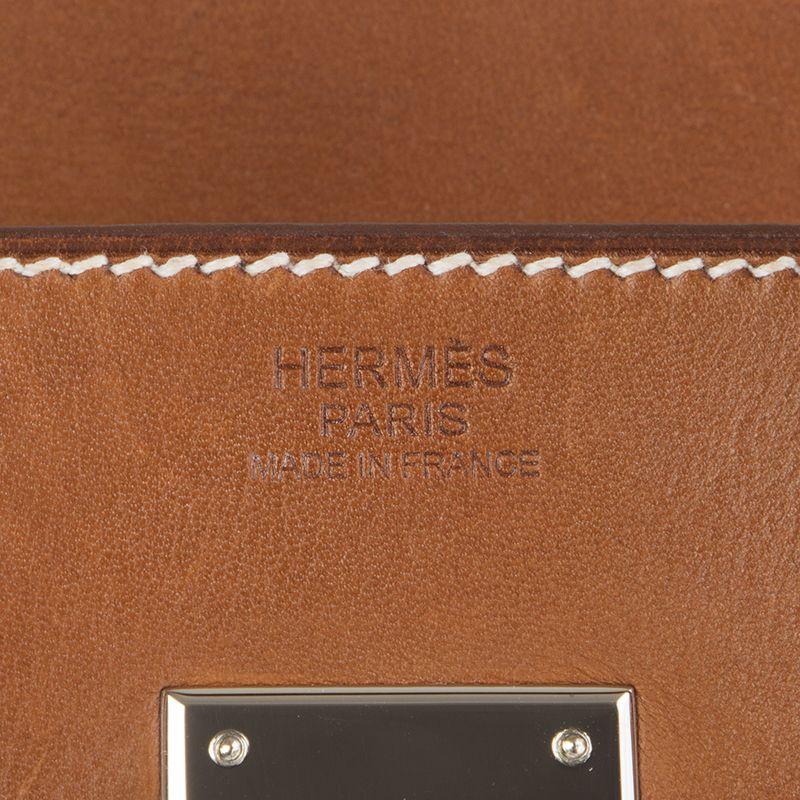 Hermès Fauve Barenia Toile H GANGES BIRKIN 30 Tragetasche aus Leder 4
