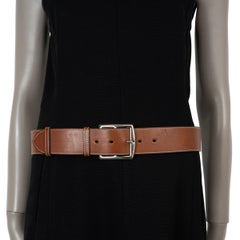 HERMES Fauve brown Barenia leather ETRIVIERE 42 Belt 85