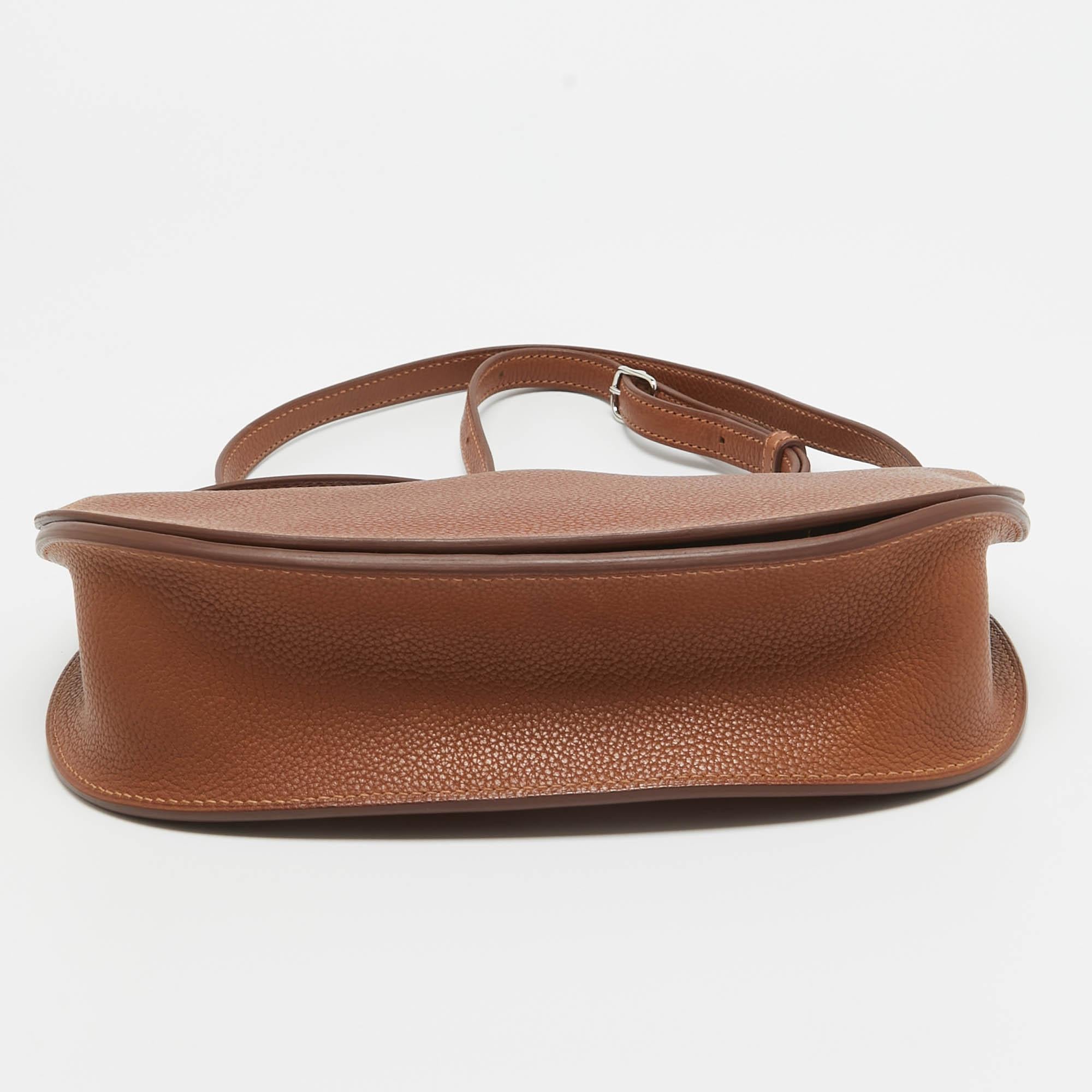 Hermes Fauve/Chevre Pink Barenia Leather Saut Bag For Sale 3