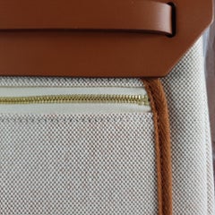 Herbag 31 Bolso con cremallera Fauve, ecru & beige Toile H Plume 2024 Nuevo en caja