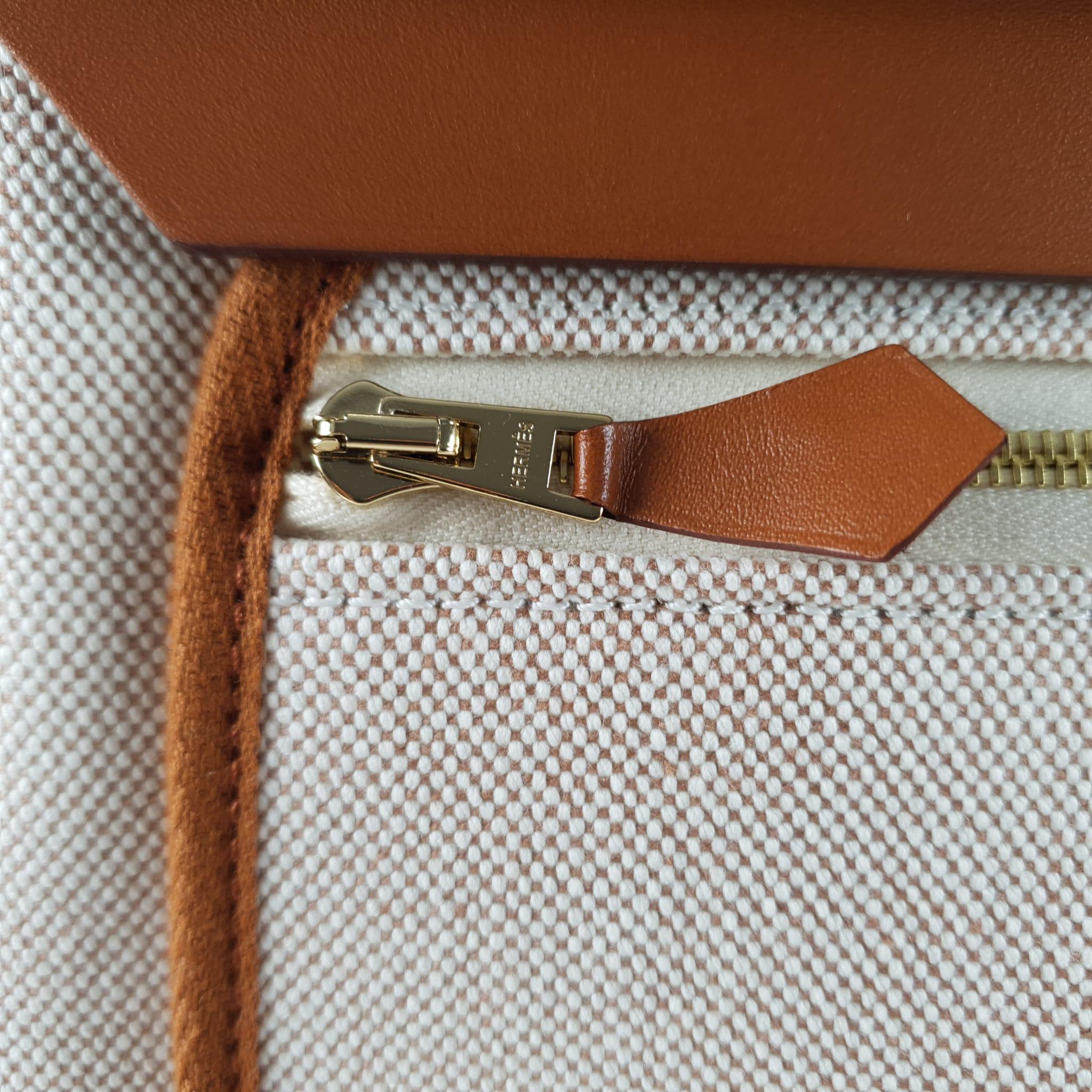 Women's or Men's Herbag 31 Zip handbag Fauve, ecru & beige Toile H Plume  2024 Brand New in Box