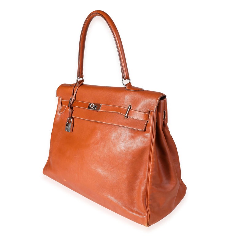 Hermès Fauve Sikkim Kelly Relax 50 PHW For Sale at 1stDibs