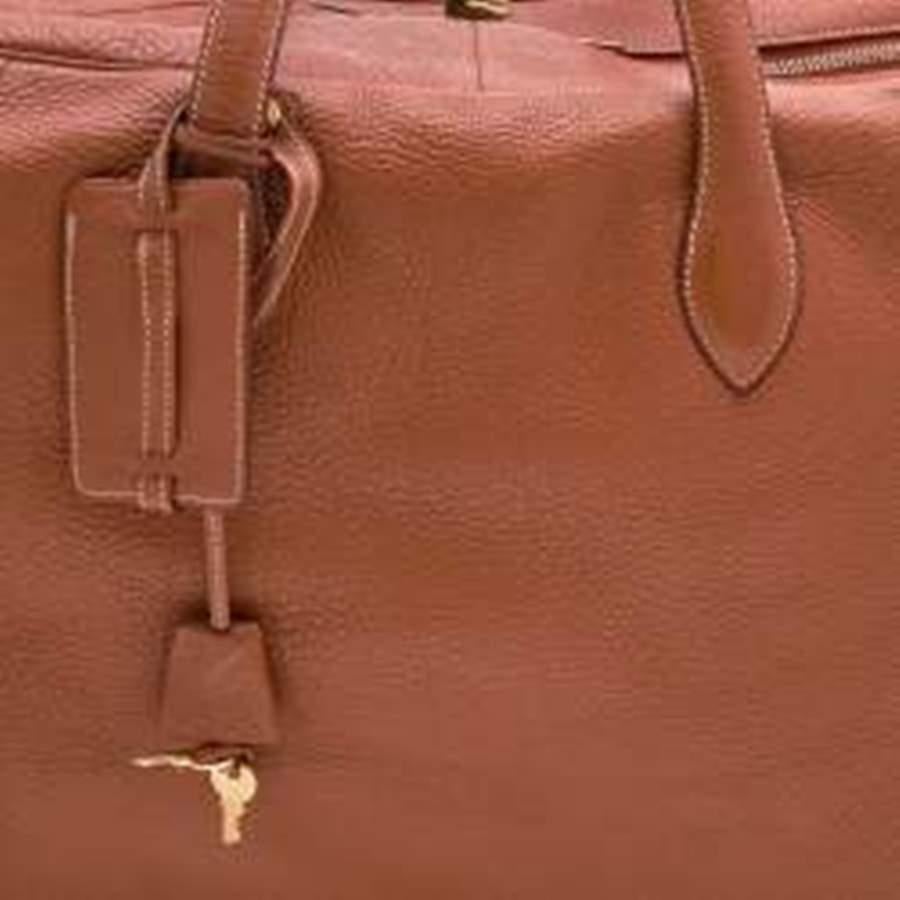 Hermes Fauve Taurillon Clemence Leather Victoria II 50 Bag 2