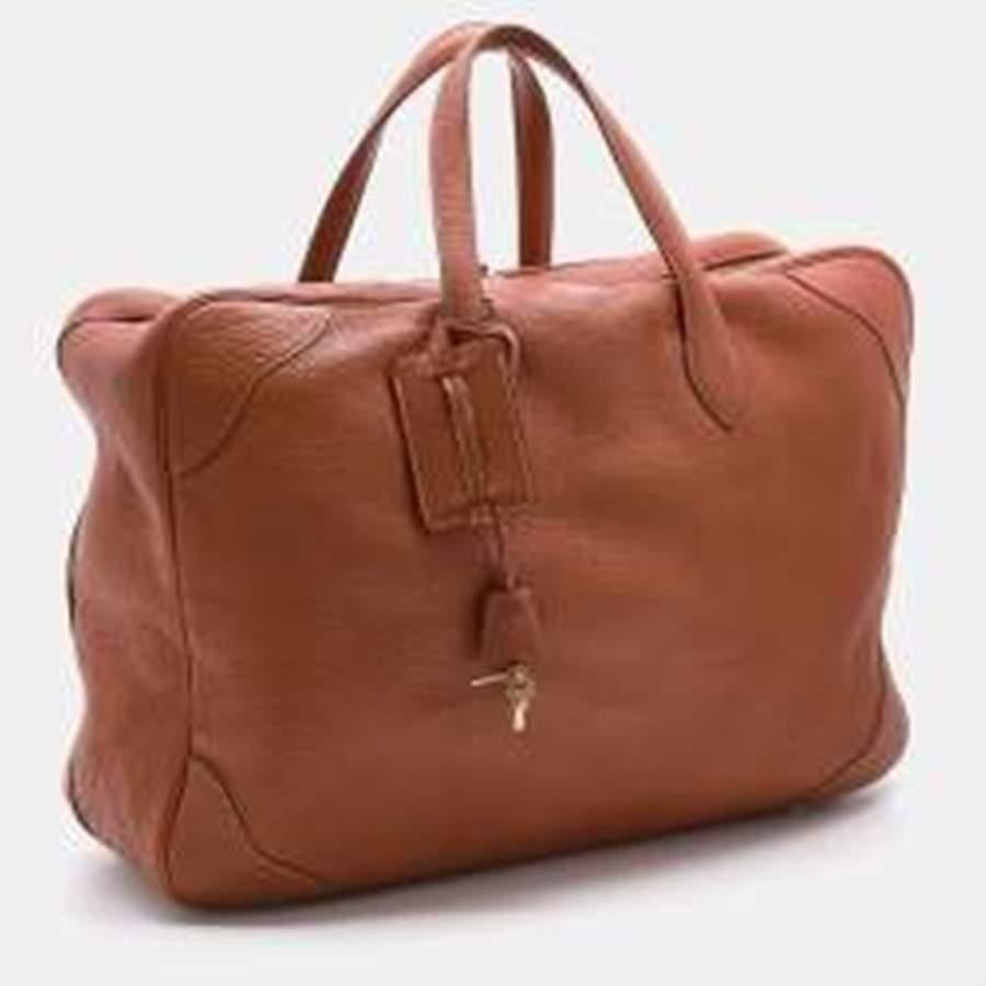 Hermes Fauve Taurillon Clemence Leather Victoria II 50 Bag 3