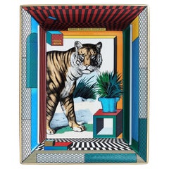 Hermès Fawn/Red/Blue Porcelain Grand Theatre Nouveau Change Tray