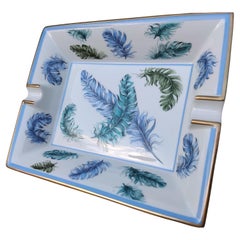 Hermès Feathers Ashtray Change Tray Porcelain Gold