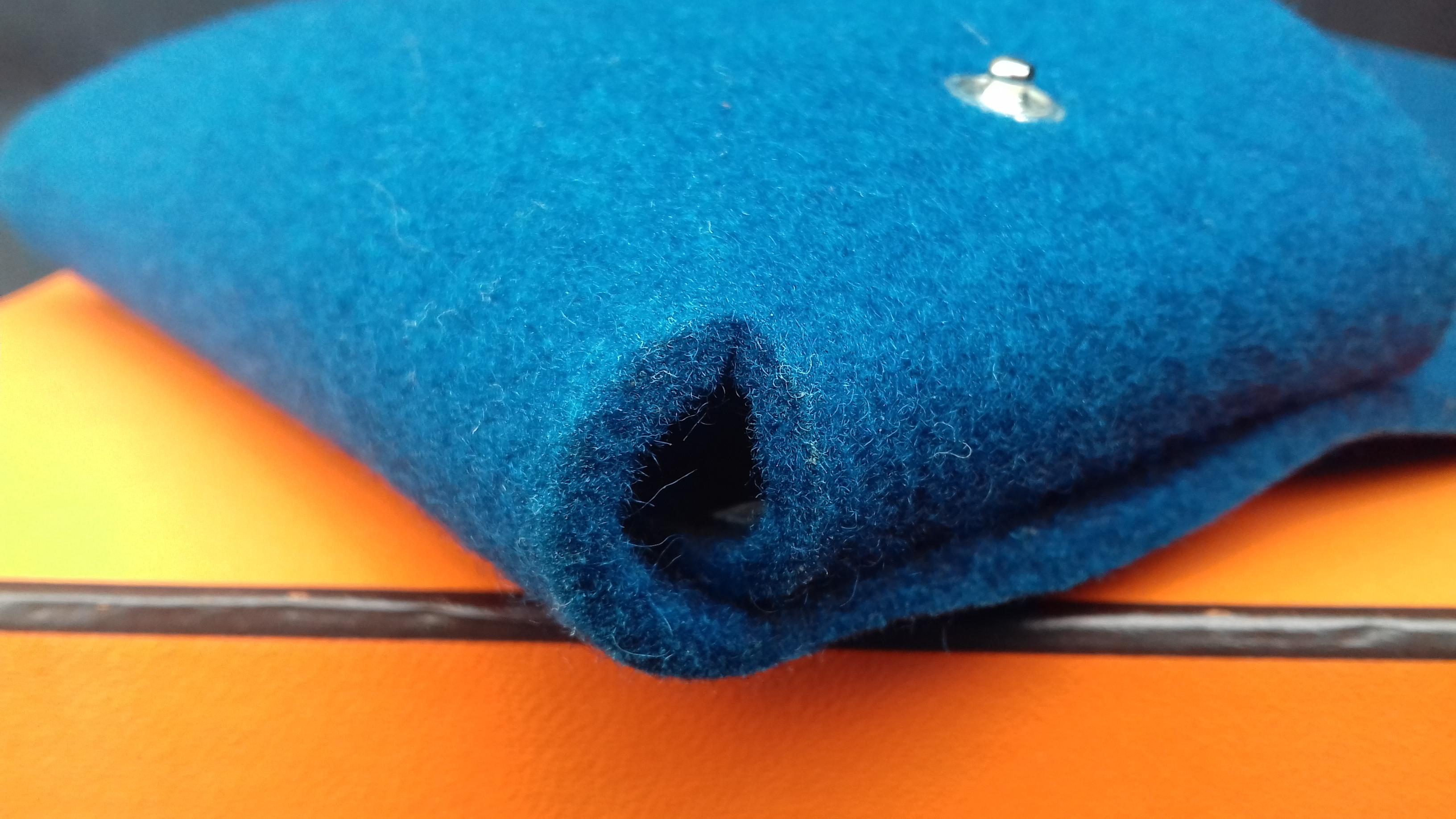 Hermès Felt Pouch Bag Belt Purse Playing Cards Case Blue in Box 6