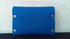 Hermès Felt Pouch Bag Belt Purse Playing Cards Case Blue in Box