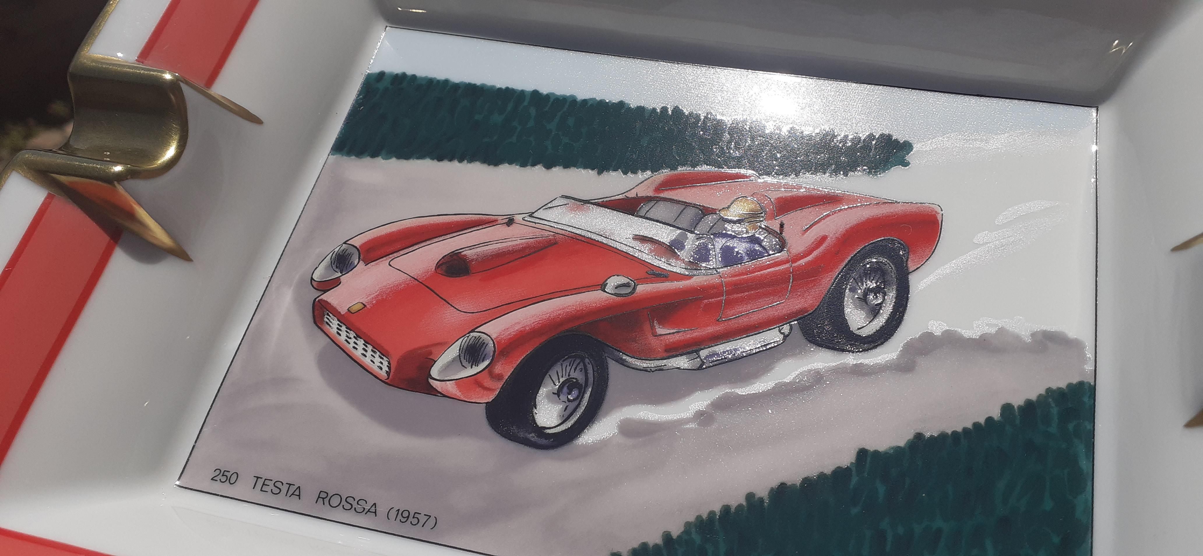 Gray Hermès Ferrari 250 Testa Rossa 1957 Cigar Ashtray Porcelain Gold