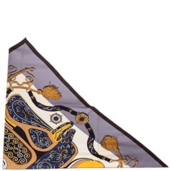 Hermes FESTIVAL DES AMAZONES GIANT TRINGLE silk twill Scarf Ancier Creme Marron