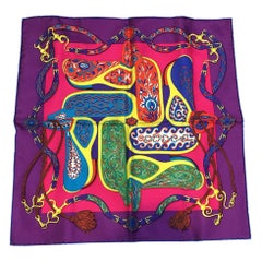 Hermes Festival des Amazones Silk Pocket Square