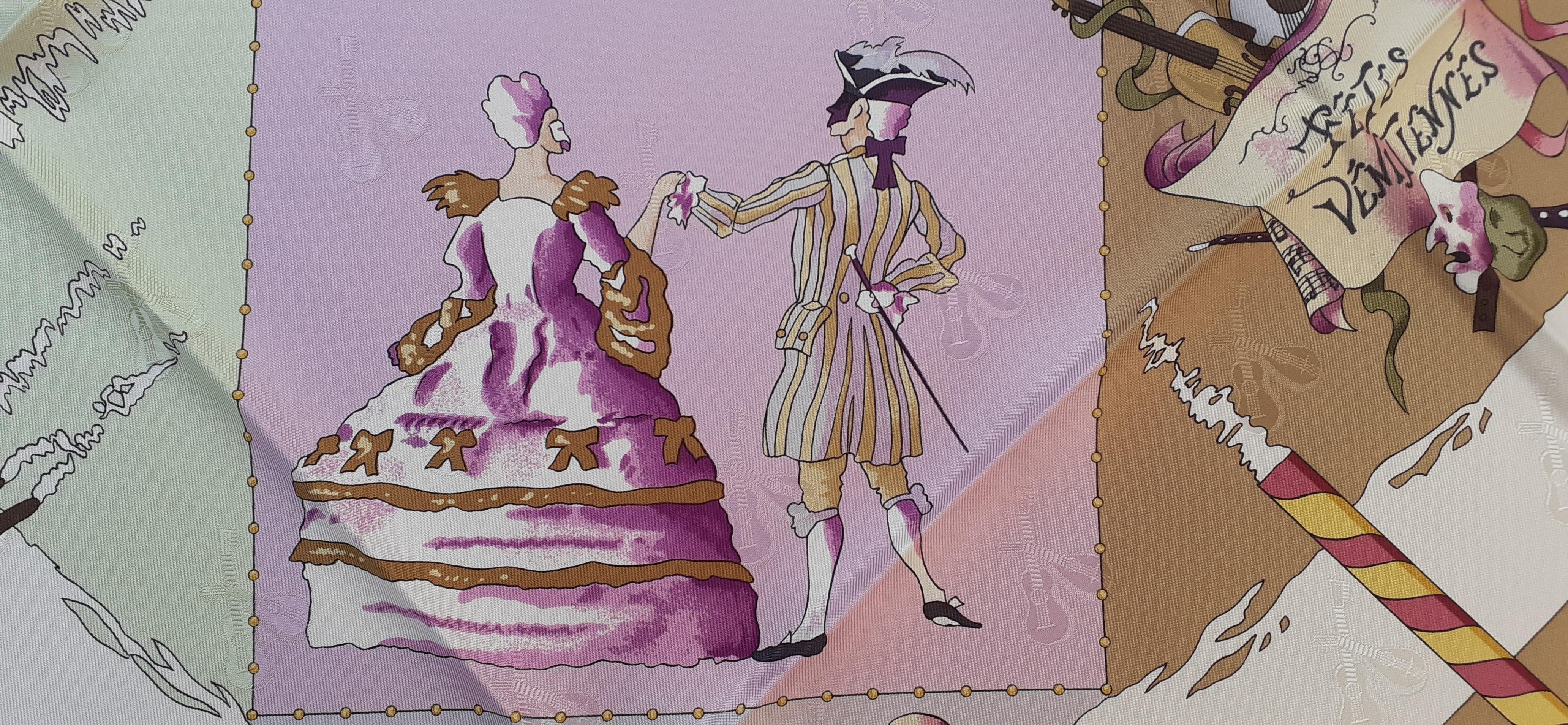 Sciarpa di seta Hermès Fetes Venitiennes Carnevale di Venezia Venezia Italia in vendita 6