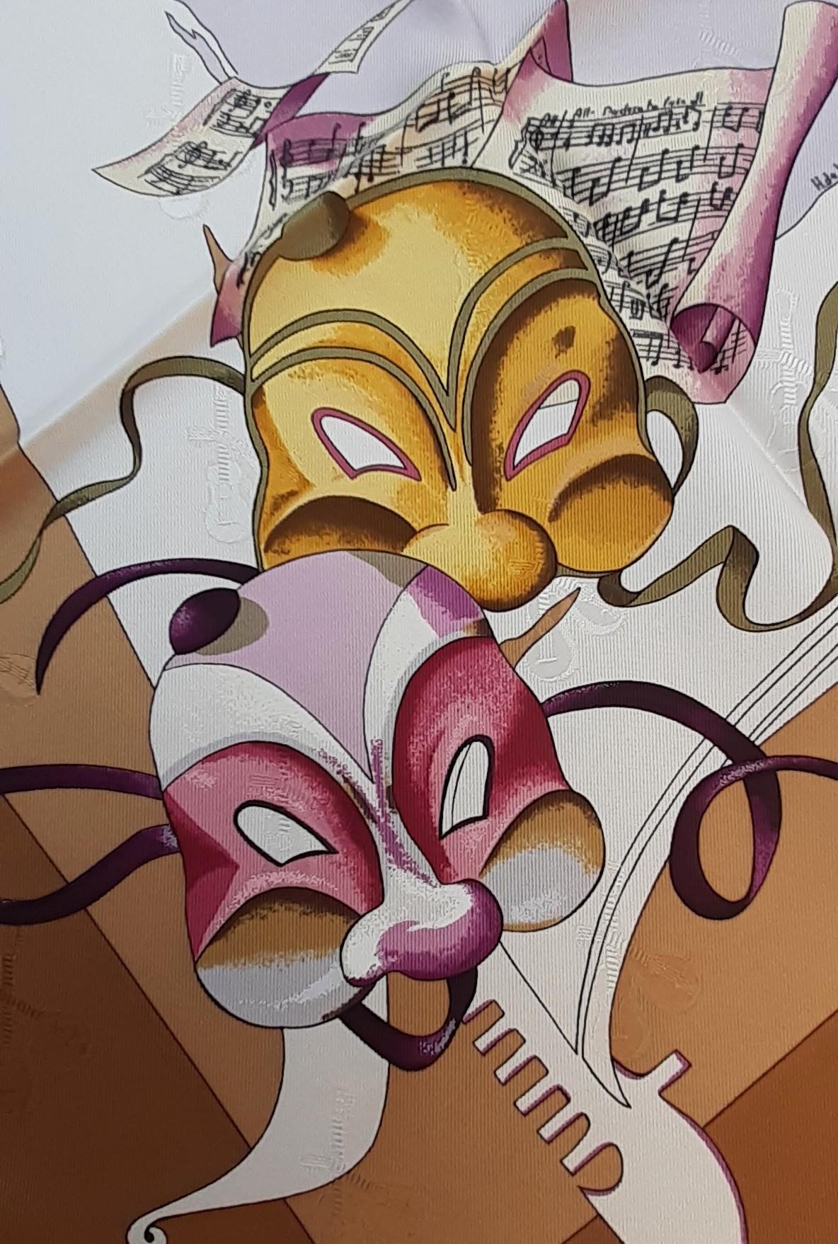 Sciarpa di seta Hermès Fetes Venitiennes Carnevale di Venezia Venezia Italia in vendita 4