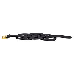 Hermès Fétiche Chaîne d'Ancre Leather Wrap Bracelet in Black Circa 2006
