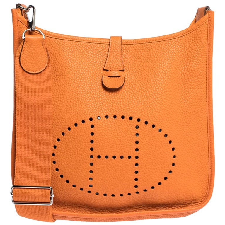 Hermes Feu Clemence Leather Evelyne III PM Bag For Sale at 1stDibs ...