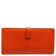 Hermés Feu Mysore Leather Bearn Gusset Wallet