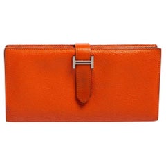 Hermés Feu Mysore Leder Bearn Gusset Geldbörse