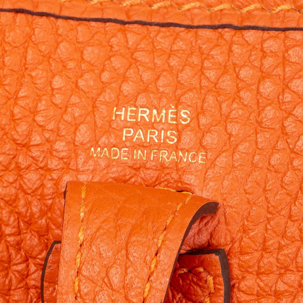 HERMES Feu orange Clemence leather EVELYNE 16 TPM Bag Gold BNIB In New Condition In Zürich, CH
