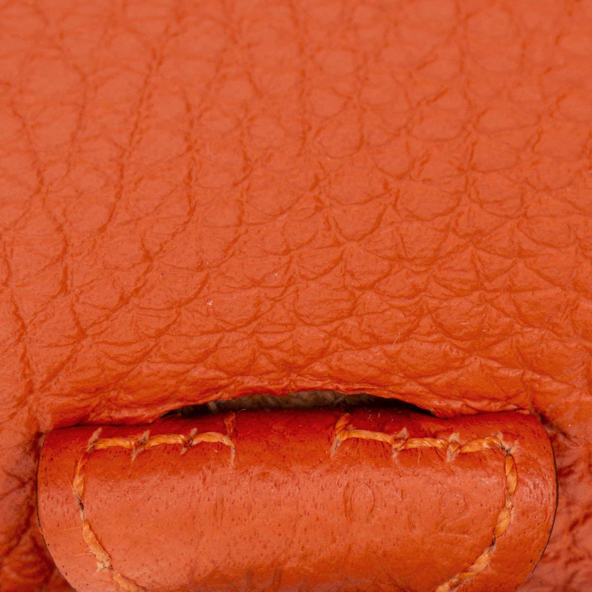 Women's HERMES Feu orange Clemence leather EVELYNE 16 TPM Bag Gold BNIB