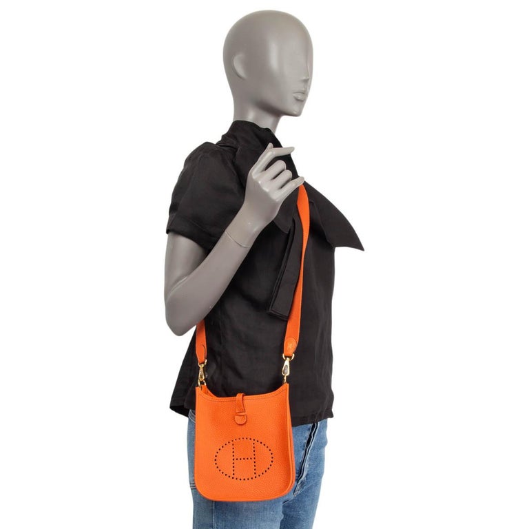 Hermes Evelyne PM Bag Feu Orange Palladium Hardware Clemence Leather –  Mightychic
