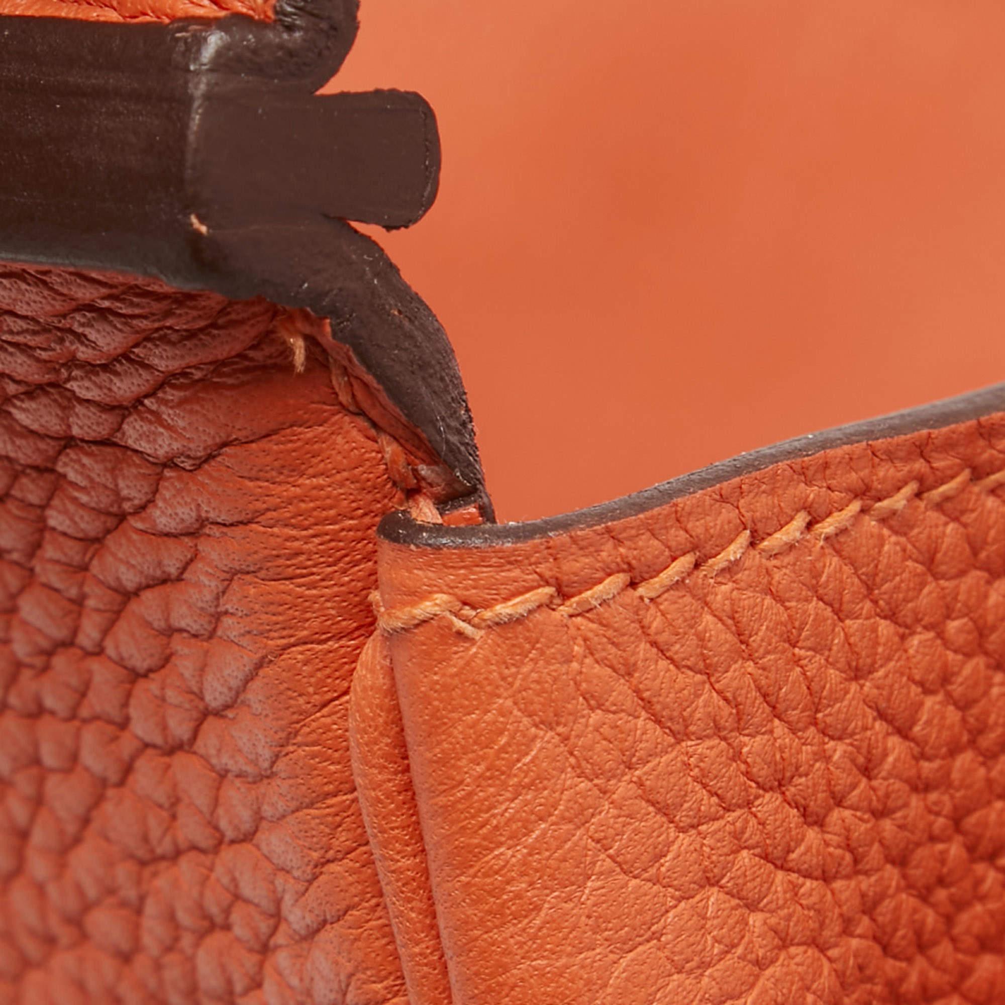 Hermes Feu Taurillon Clemence Palladium Finish Birkin 35 Bag 5