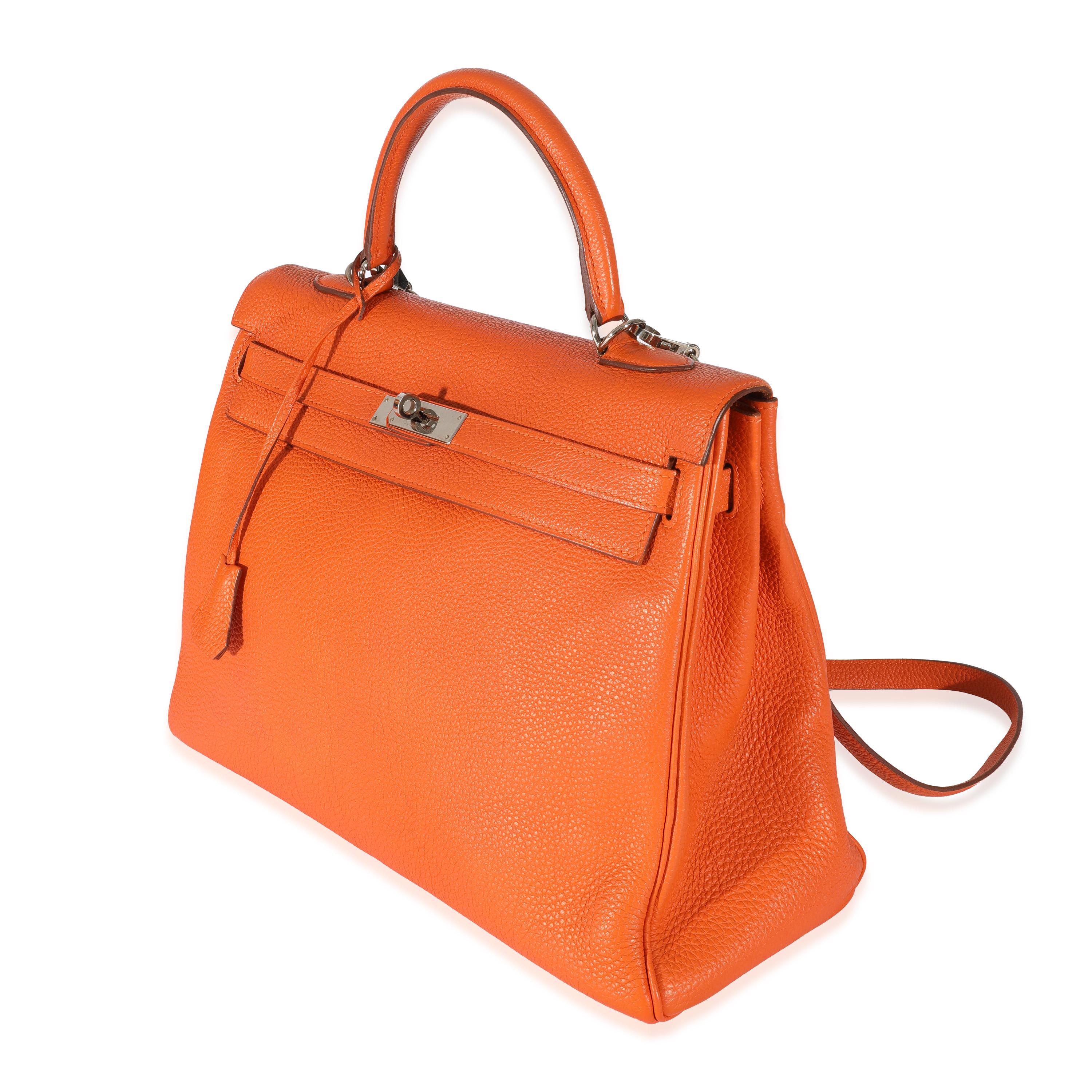Hermes Feu Togo Kelly 35 PHW In Excellent Condition In New York, NY