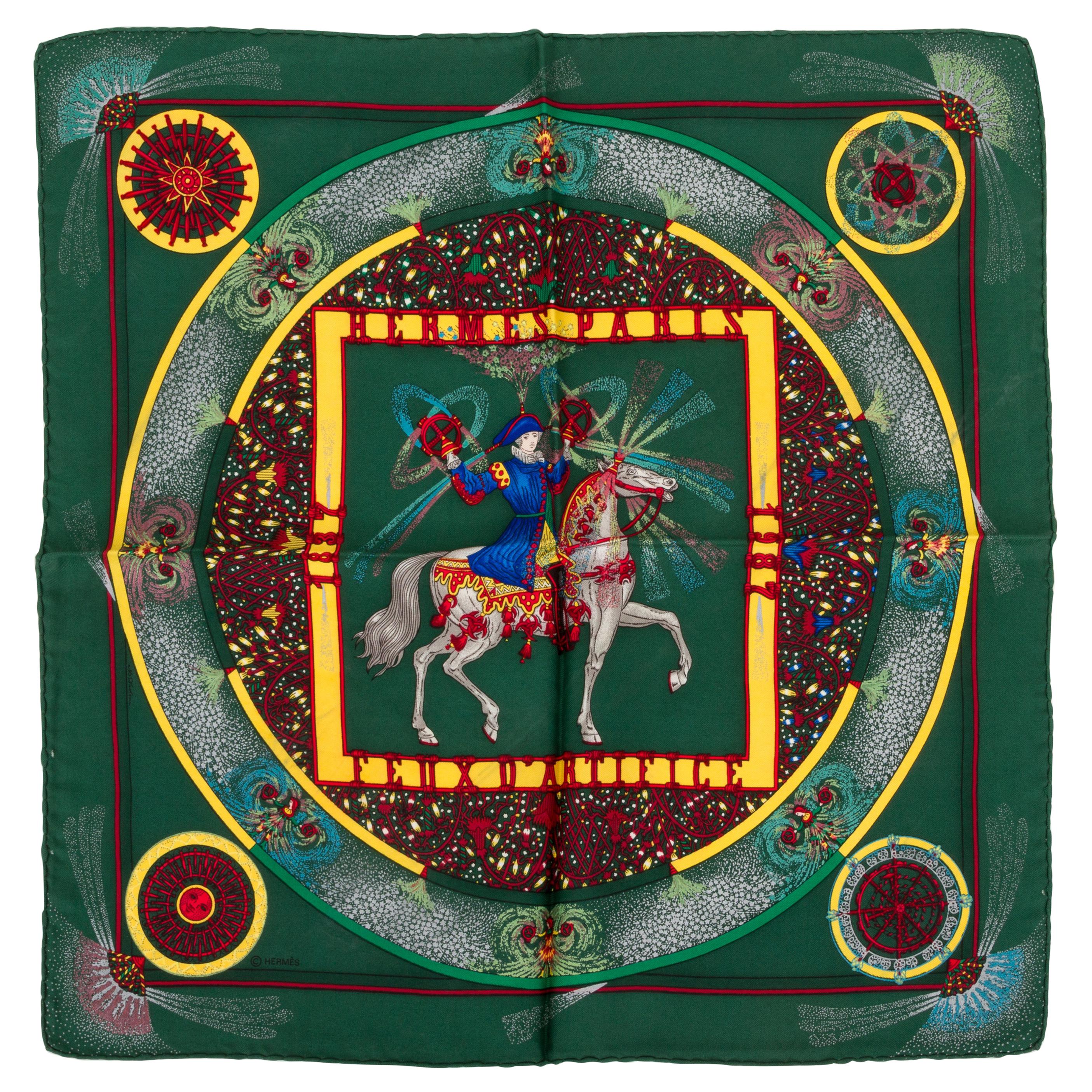 Pañuelo Pochette Hermès "Feus D'Artifice en venta