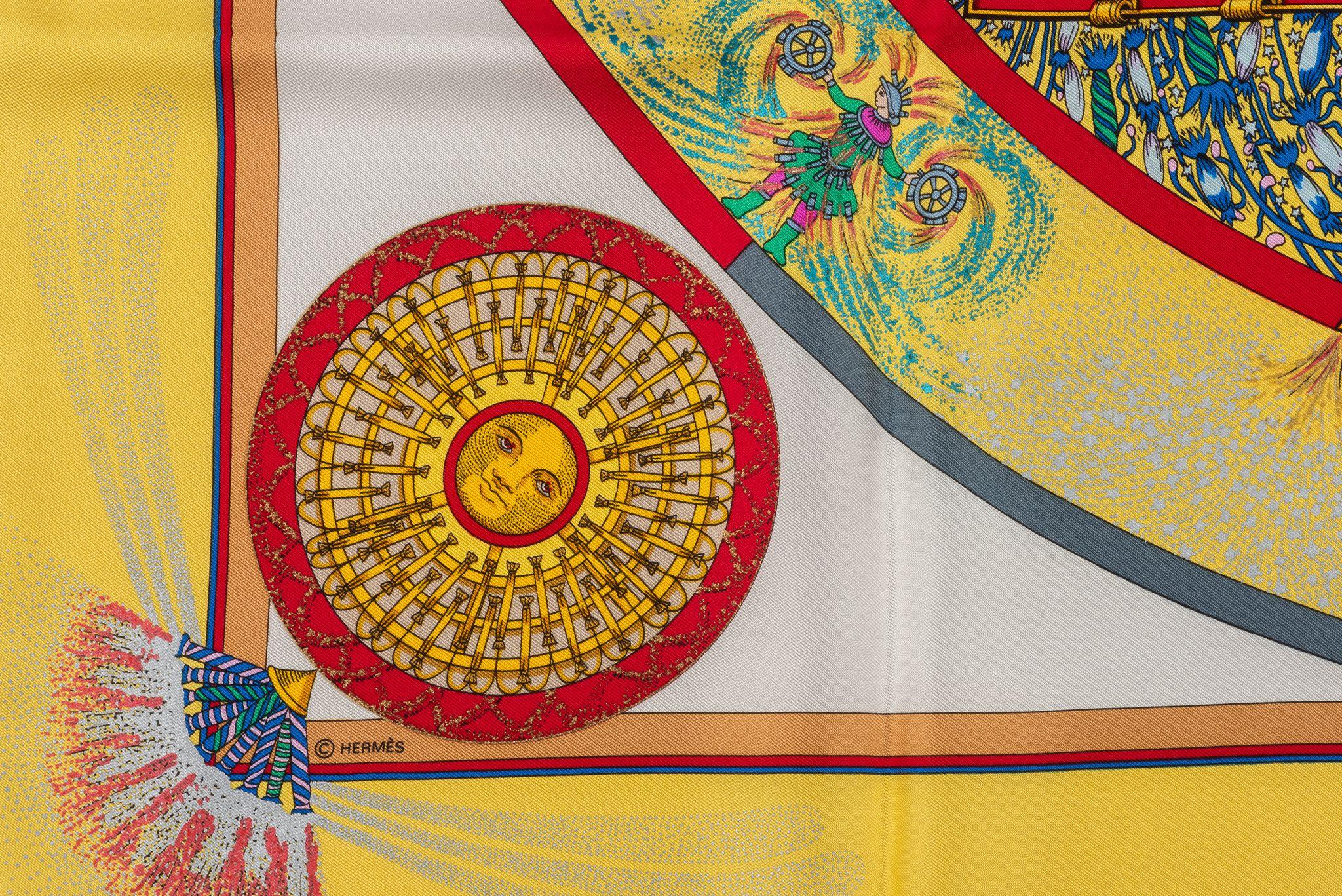 Hermes Feux D'Artifice Silk Scarf In Excellent Condition For Sale In West Hollywood, CA