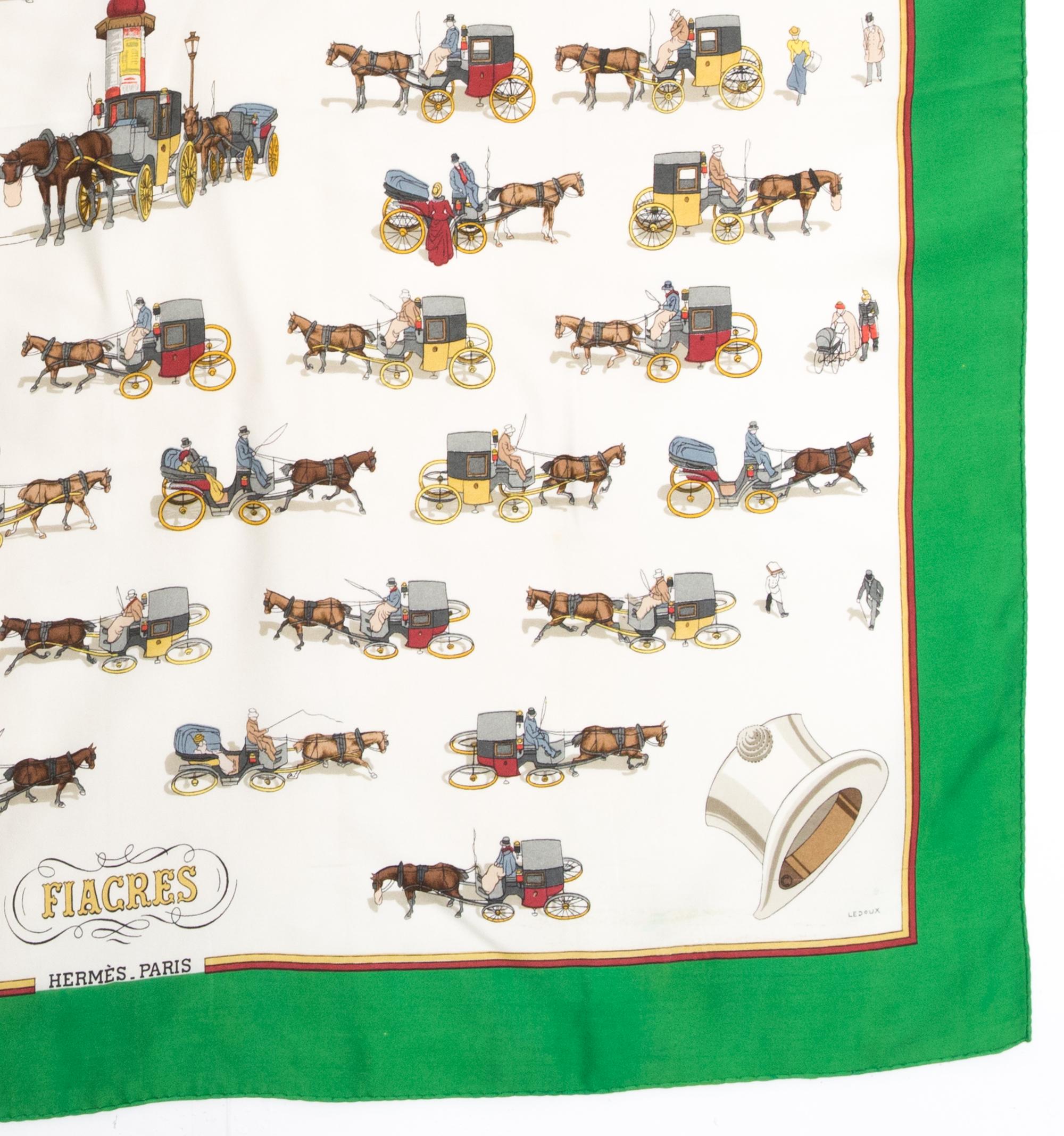 Hermes Fiacres by P.Ledoux Seidenschal im Angebot 1