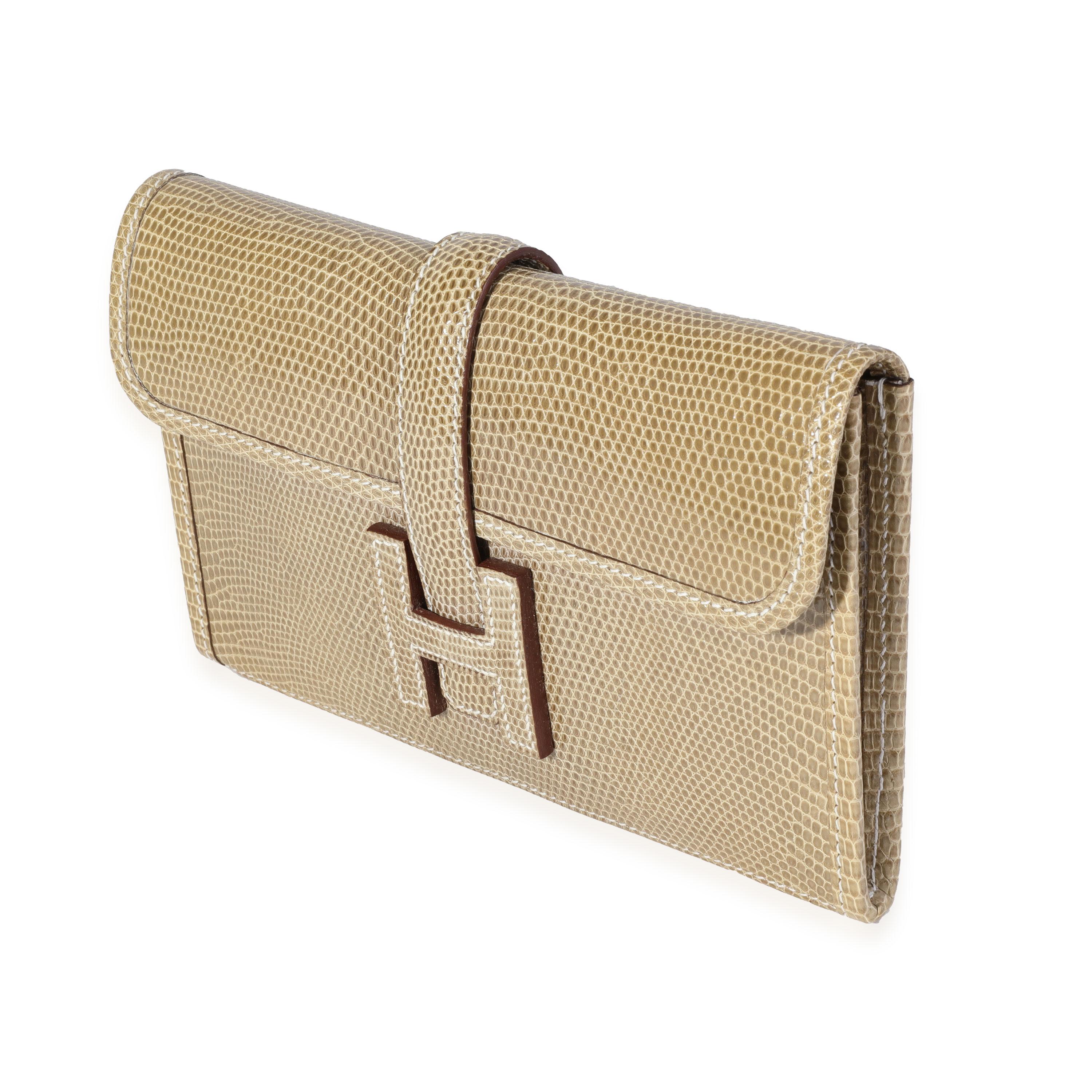 Beige Hermès Ficelle Lizard Mini Jige