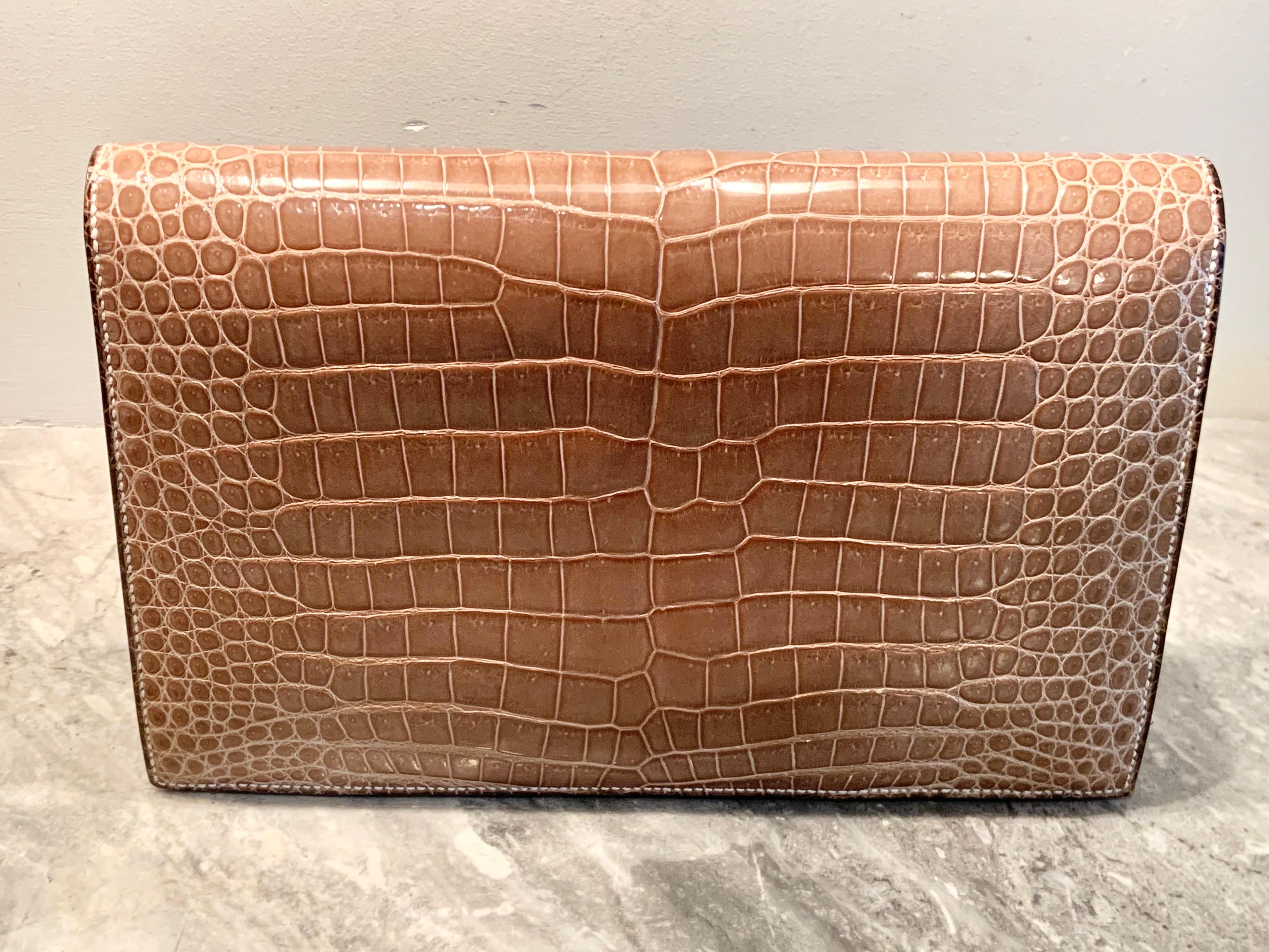 Hermes Ficelle Porosus Cocodrilo Pan Clutch Bag Pristine Condition Never Used en venta 5