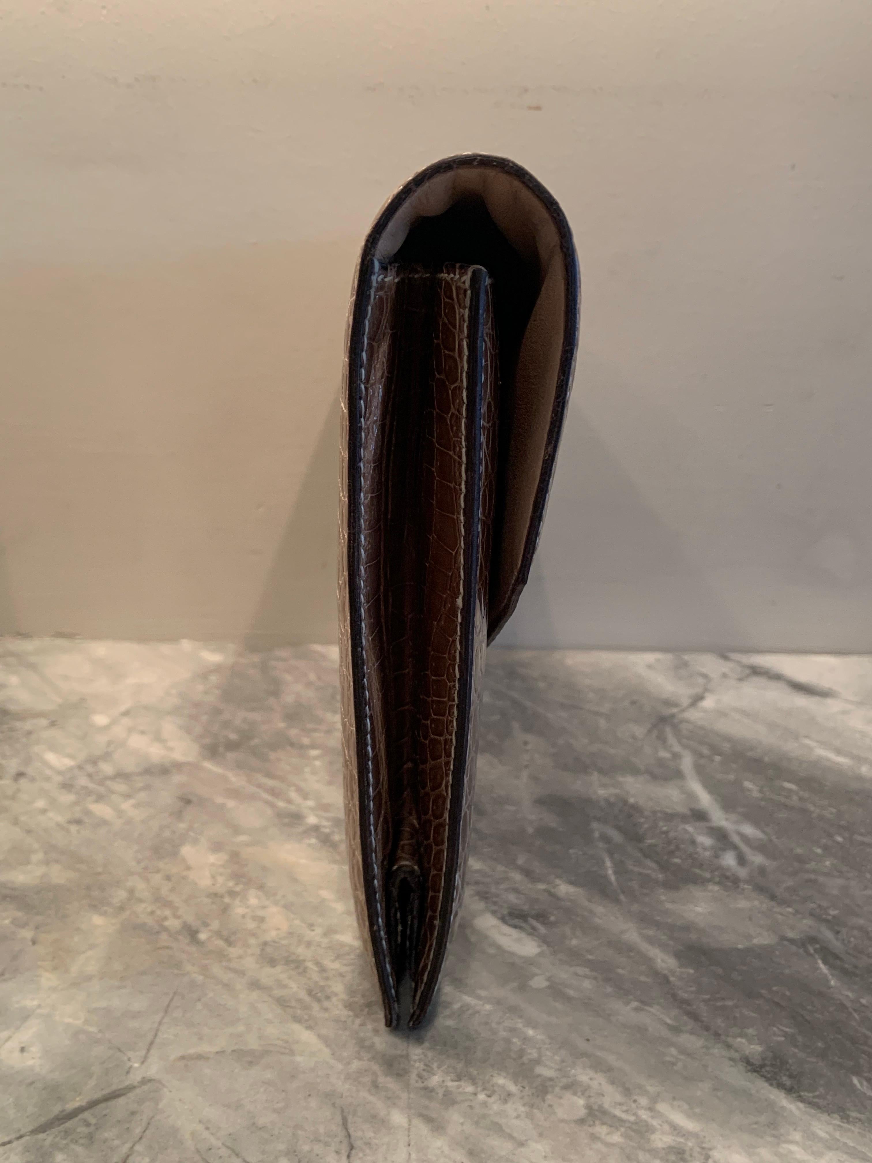 Hermes Ficelle Porosus Cocodrilo Pan Clutch Bag Pristine Condition Never Used en venta 4