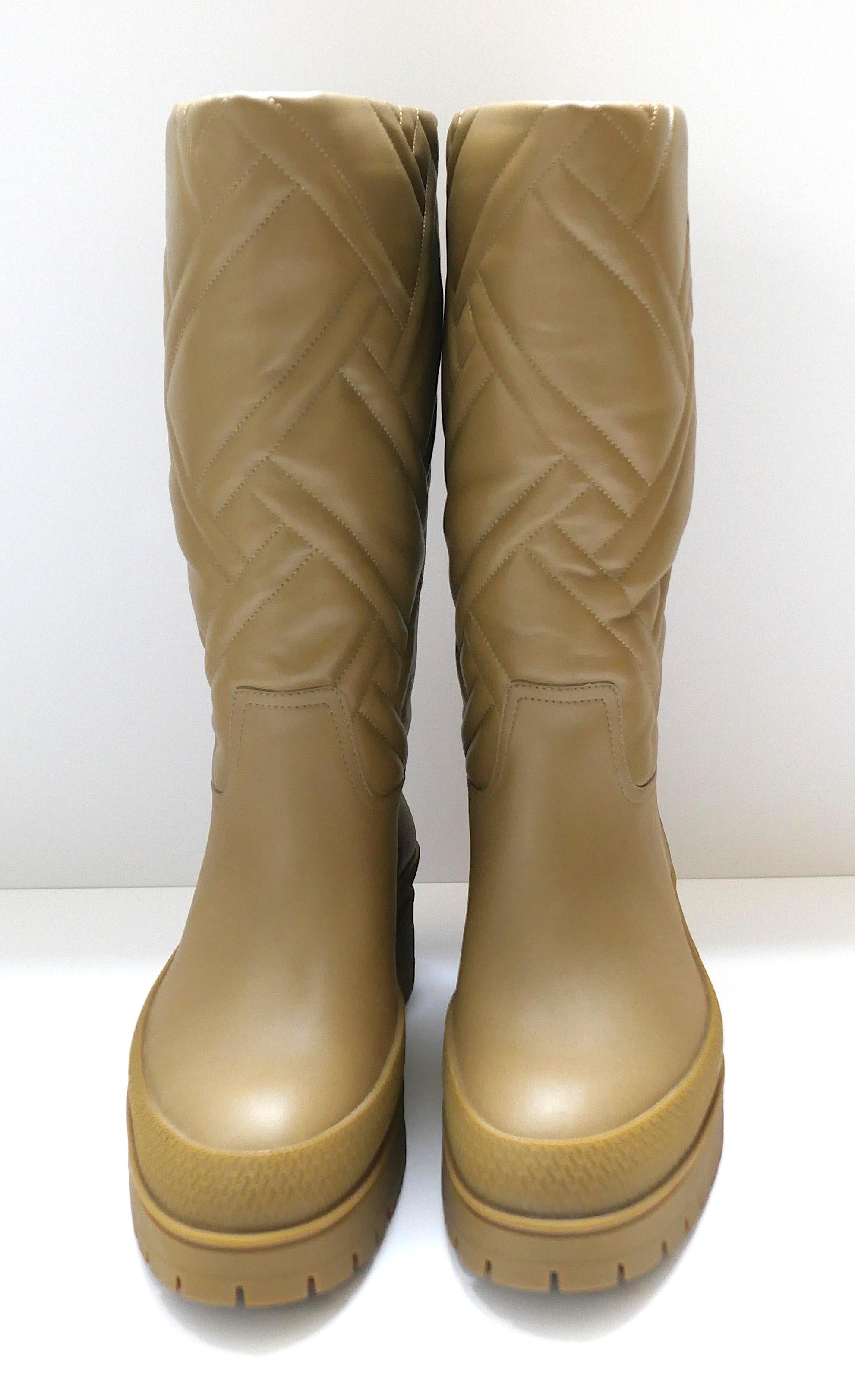 Botas Hermes Fiji Piel Acolchada Mosaique Camel en Nuevo estado para la venta en London, GB