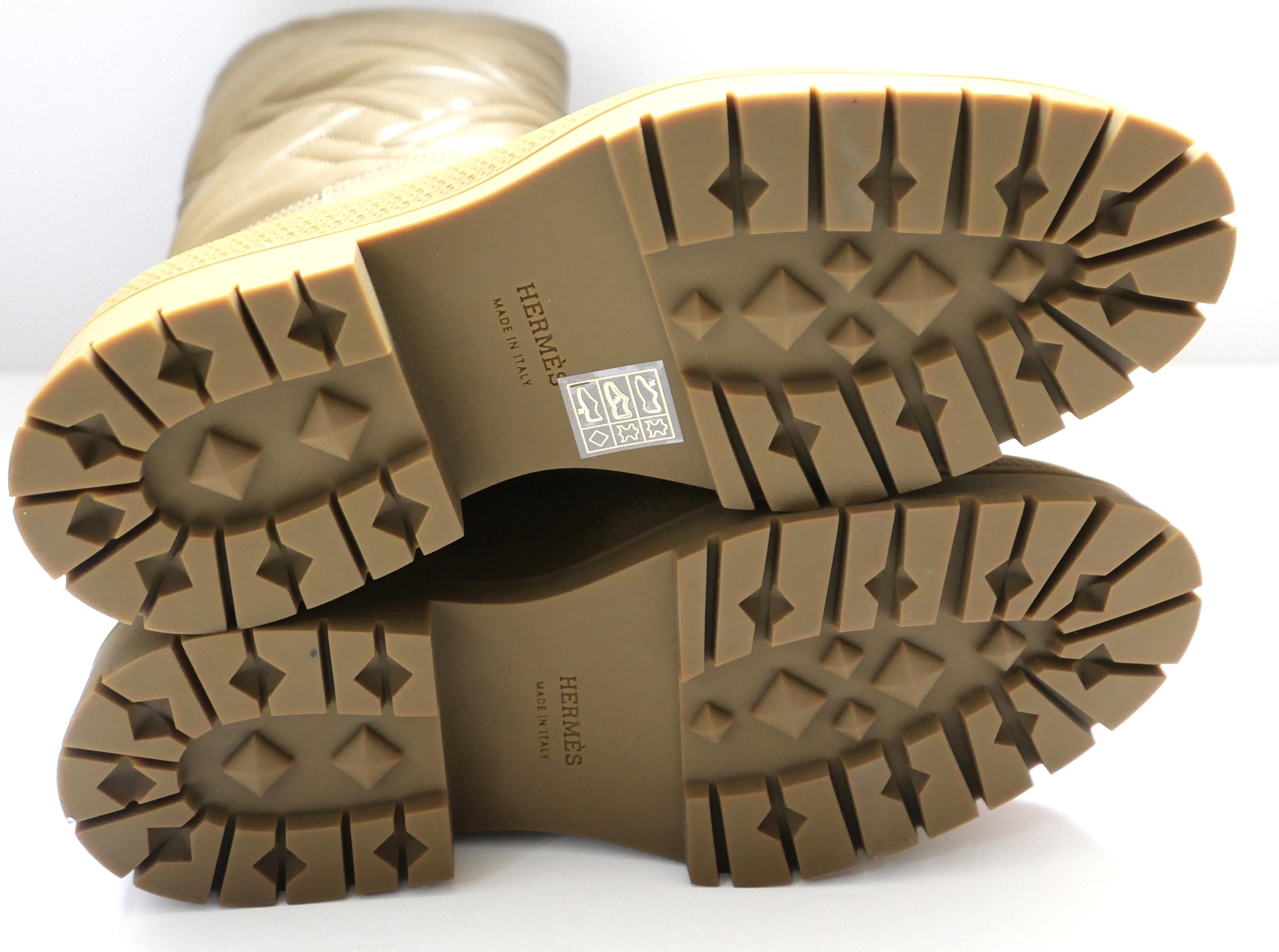 Botas Hermes Fiji Piel Acolchada Mosaique Camel en venta 1