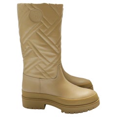 Hermes Fiji Boots Camel Mosaique Quilted Leather