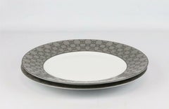 Hermès Fil D'Argent Set of 5 Porcelain Dinner Plates