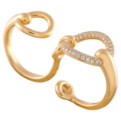 Hermes Filet d’Or 18-karätiges Roségold, 0,43 Karat Diamant, Doppelring