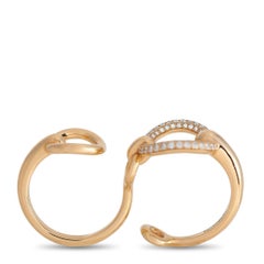 Hermès Filet d'Or 18K Rose Gold 0,70 ct Diamant Doppelring