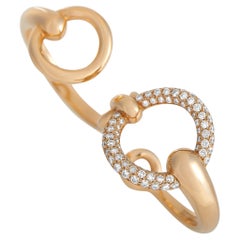 Anello doppio Hermès Filet d'Or in oro rosa 18 carati con diamante da 0,70 carati