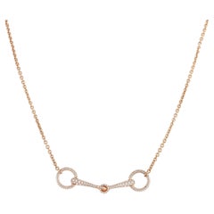 Hermès Filet d’Or 18K Rose Gold 0.96 ct Diamond Pendant Necklace 
