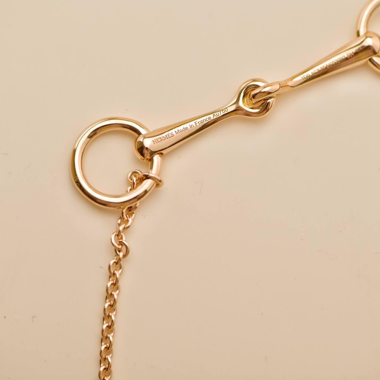 Femenino o masculino Brazalete Hermès Filet d'Or Oro rosa 18 quilates Diamante Pequeño Model SH en venta