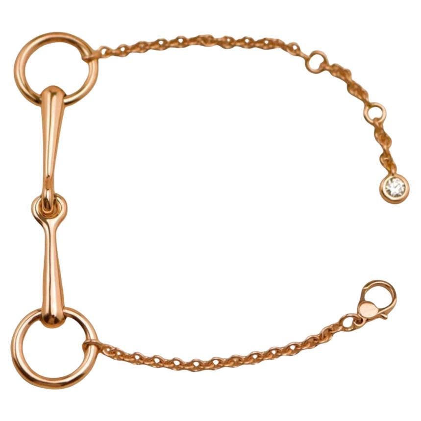 Hermès Filet d'Or bracelet 18K Rose Gold Diamond Small Model SH