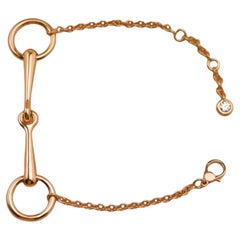 Bracelet Hermès Filet d'Or Or Rose 18K Diamant Petit Modèle SH